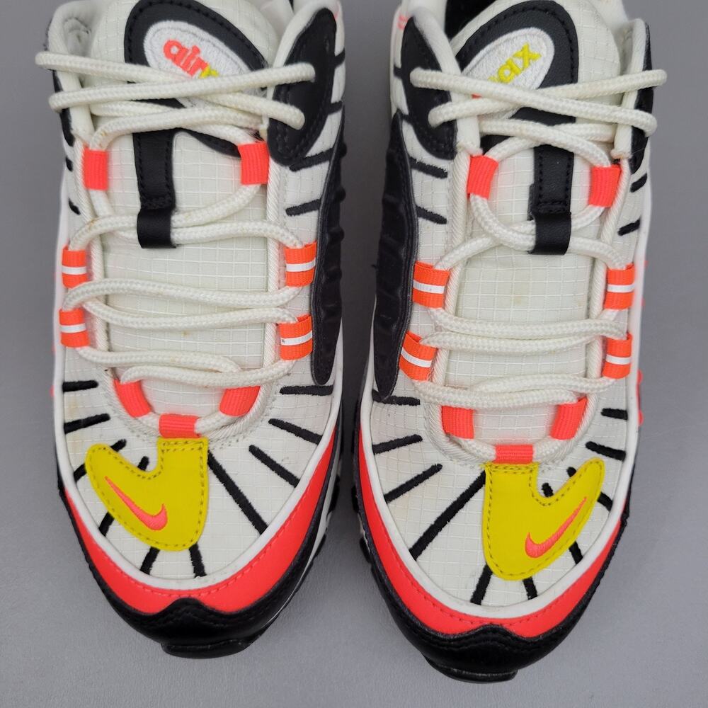 Nike Air Max 98 Youth Sneaker Low Black Bright Crimson Size 5.5 GS Womens 7 - Picture 7 of 13